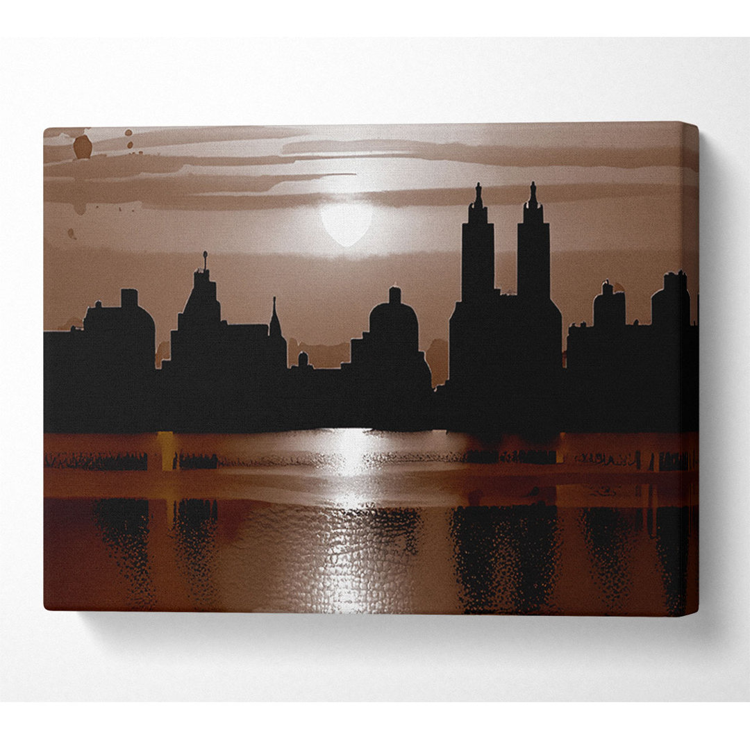 Kunstdruck NYC Brown Skyline