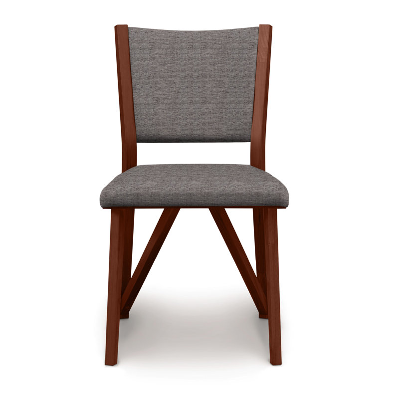 Exeter 19'' H Upholstered Side Chair, Fabric Sterling, Cognac Cherry