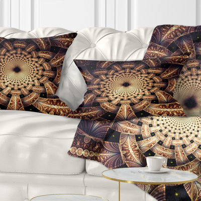 Design Art Floral Symmetrical Fractal Flower Design Lumbar Pillow
