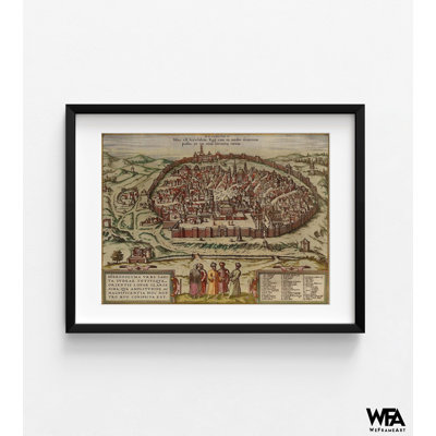 Antique Map Of Jerusalem, Catholic Art Print, Christian House Decor, Religious Art, Holy Land Old Map Print, Bible Wall Art