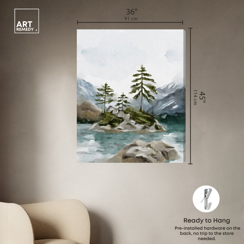 Lac froid d'hiver, H 45 po x l 36 po, Toile tendue