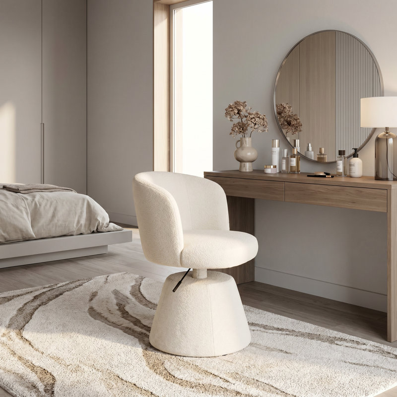 Tabouret de coiffeuse pivotant à 360 ° Modern, Beige