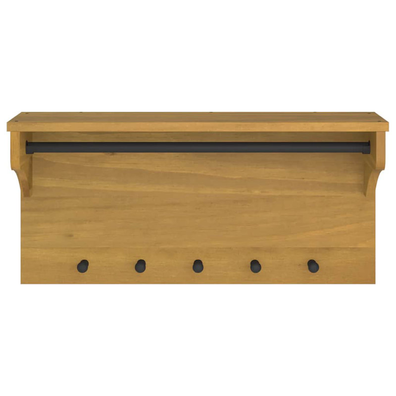 Solid Wood Wall Mounted Coat Rack, Natural