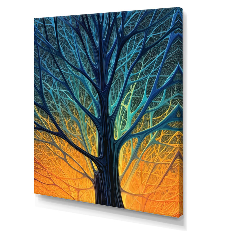 " Close-up of Winter Tree in Golden Evening Glow " Color Photography Print, 20" H x 12" W, Wrapped Canvas