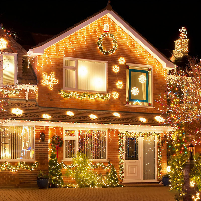 1000cm LED Solar Powered 400 - Bulb Cord String Light, Yellow