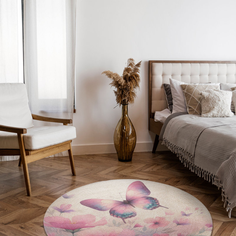 Tapis tressé Bloom & Flutter, Rond 5 pi