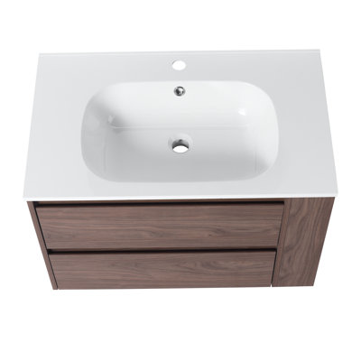 Meuble-lavabo mural avec lavabo en gel