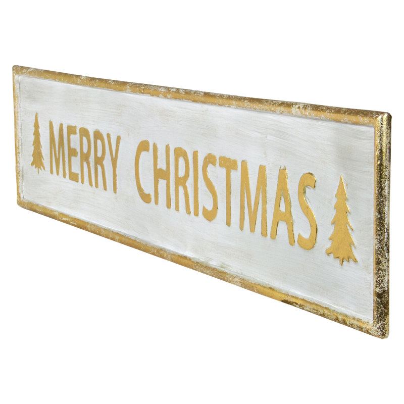 48" Gold Merry Christmas Wall Sign