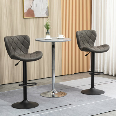 Robelmont Swivel Upholstered Adjustable Height Counter Stool with Metal Frame