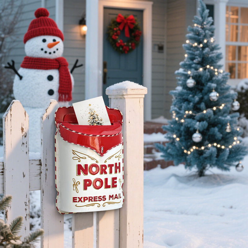 Boîte aux lettres de Noël pour la décoration extérieure, lettre au Père Noël pour la décoration de Noël extérieure