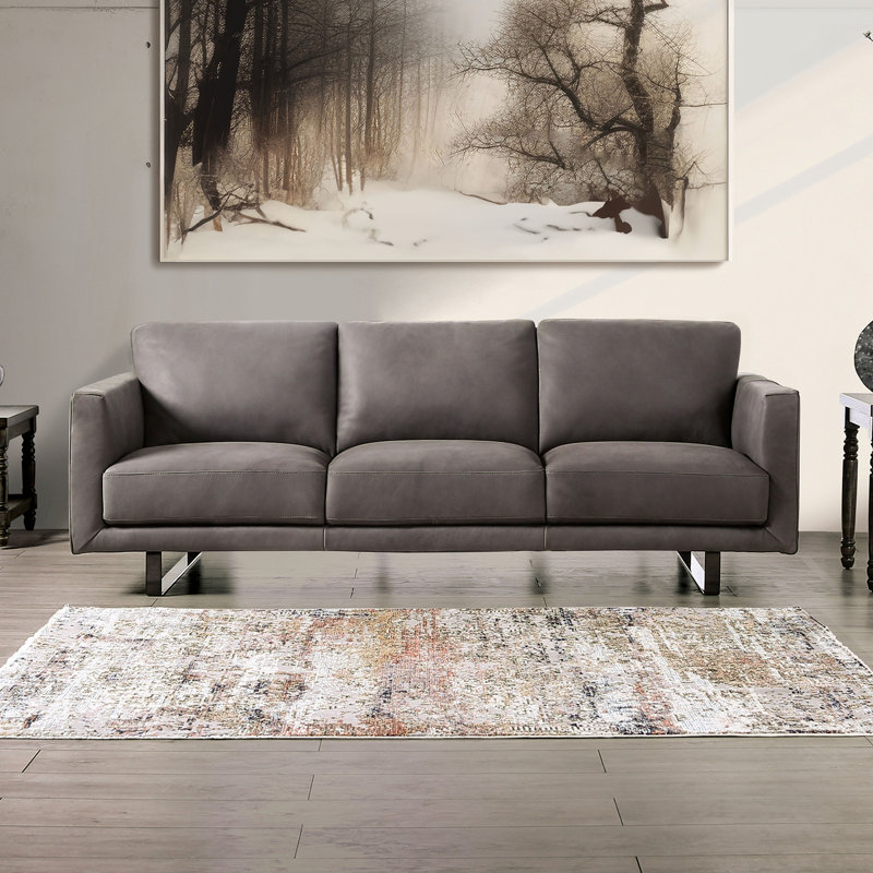 Canapé contemporain l 90,4 po, gris