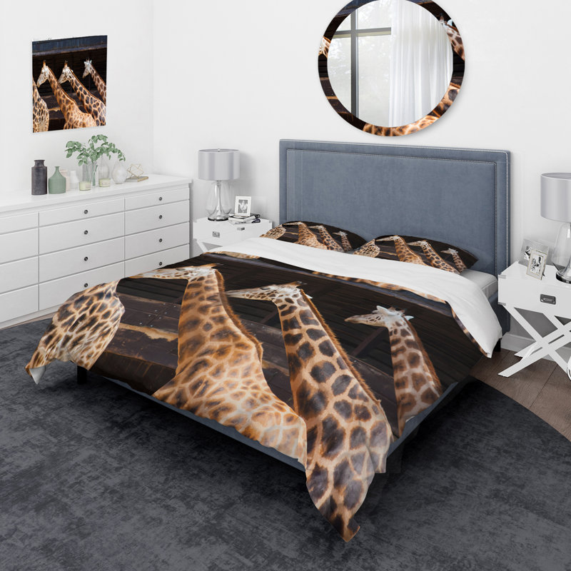 Three Giraffes Courir - Ensemble de housse de couette Farmhouse - Microfibre de polyester