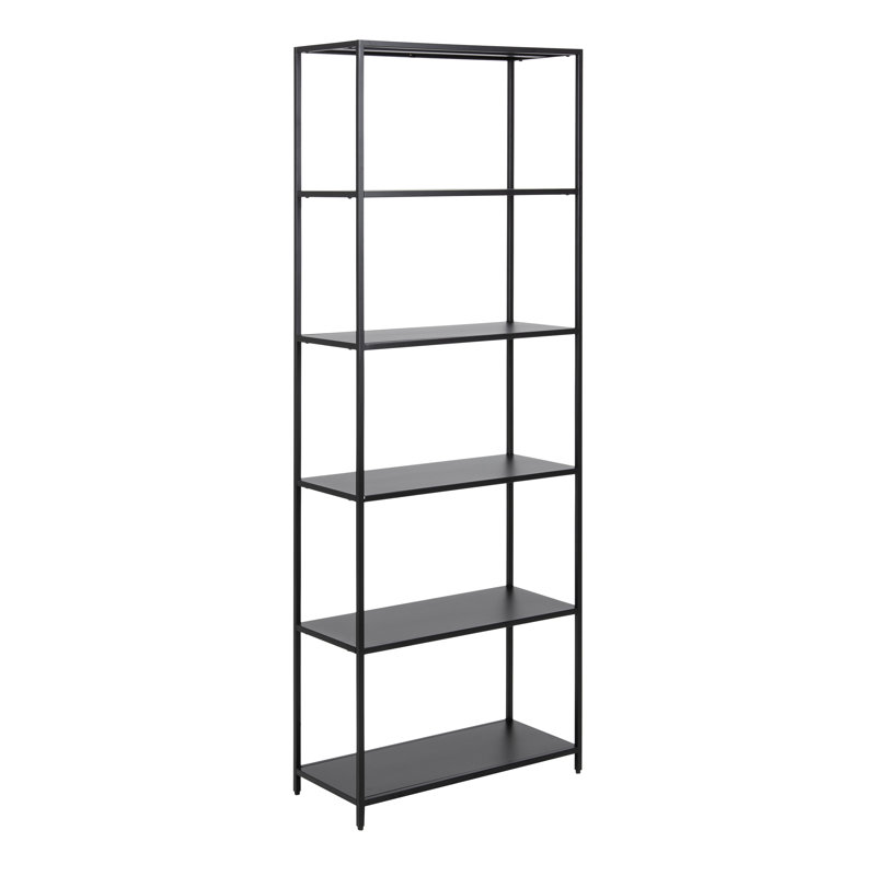 Zakrzewski 185 cm H Steel Etagere Bookcase, Matte Black