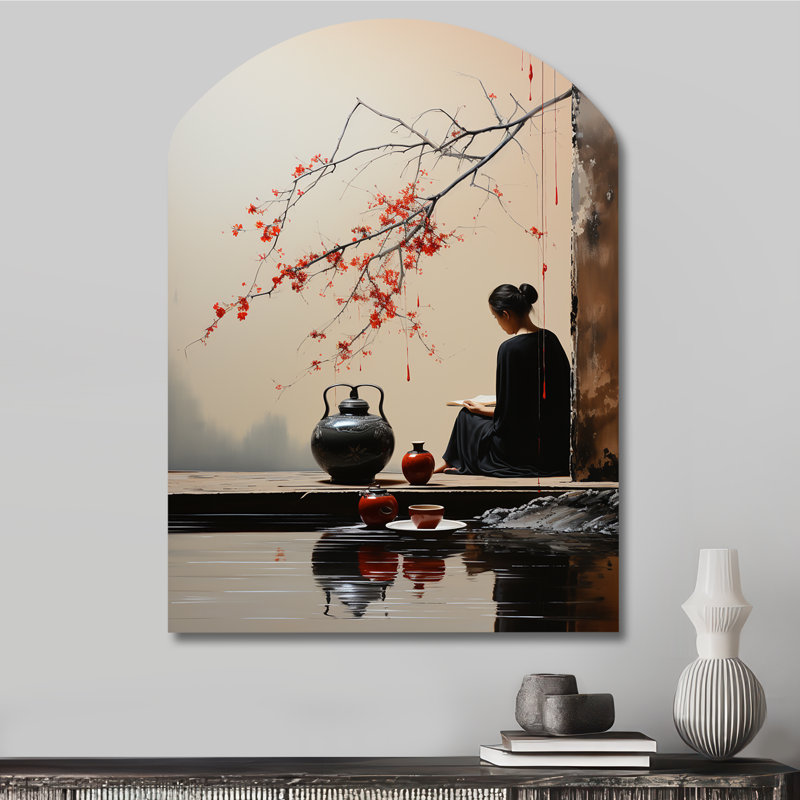 Phaidra - arche, art mural en métal au Japon, H 34 po x l 25 po