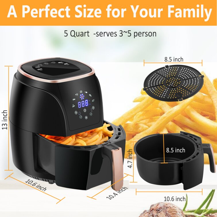 Culinary Edge 4.73 Liter Digital Low Fat Compact Air Fryer & Reviews