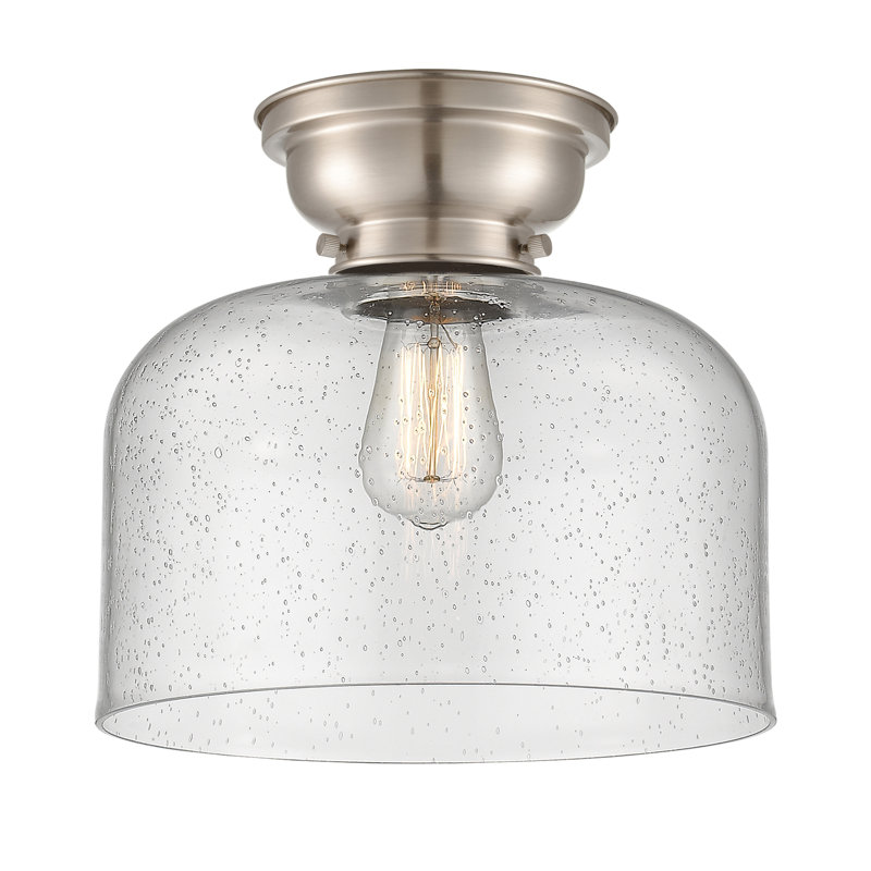 Plafonnier encastré 12 lumières 1 lumière Donaldson, Grainé, Nickel satiné brossé, Ampoule à DEL rétro de 6 watts