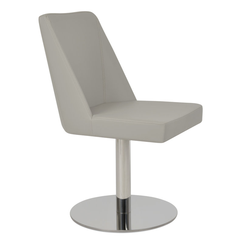 Prisma Round Swivel Dining Chair, Light Gray