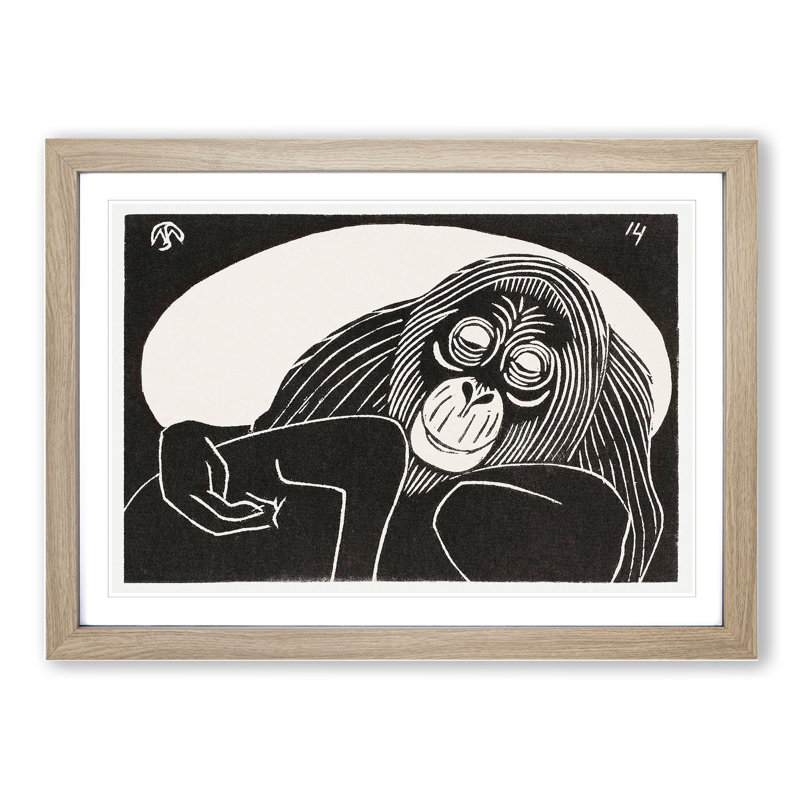 Orangutan by Samuel De Mesquita - Framed Print, Oak Framed, 27cm H x 36cm W x 2cm D