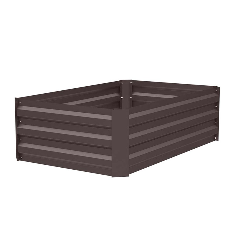 Brunswick Metal Planter Box, Brown, 30cm H x 100cm W x 60cm D