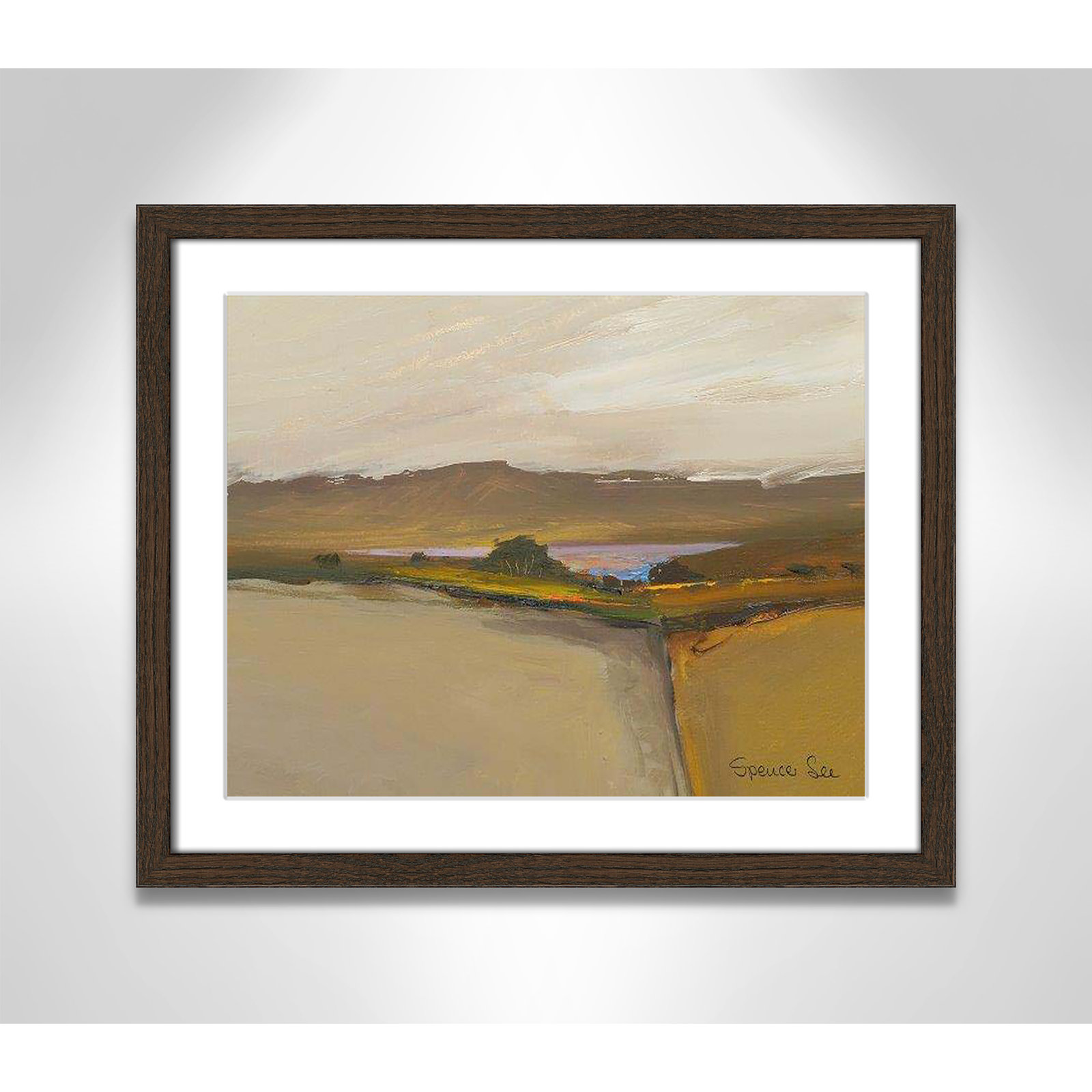 Heaven and Earth IV Print, 16" H x 19" W x 0.75" D, Walnut Framed