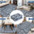 8'x10' Washable Vintage Area Rug Non-Slip Neutral Carpet Foldable Stain Resistant Rug Blue-1018422362-1018422367