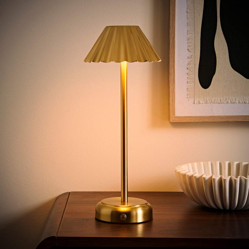 Metal Table Lamp, Gold, Gold