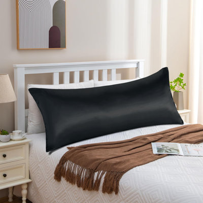 Body Pillow With Satin Pillowcase, Cooling Long Large Body Pillow With Zipper Removable Cover For Bed, Soft Full Body Pillow For Adults Side Sleeper