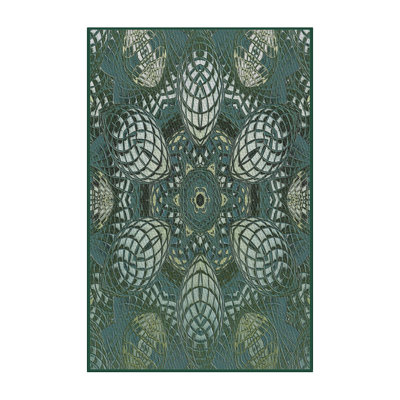 Abstract Blue/Green Area Rug