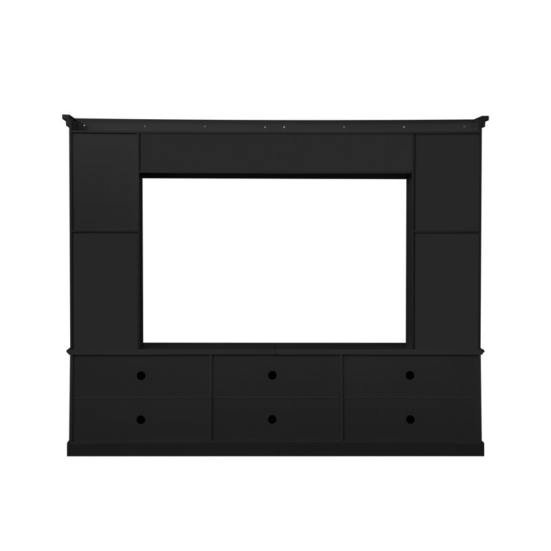 All-in-One Modern TV Stand with Bookcase, Entertainment Center with 3 Adjustable Shelves, Ample Storage, for TVs up to 70 Inch