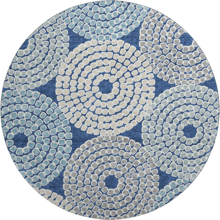 Premium Machine Washable Prisco Navy Rug