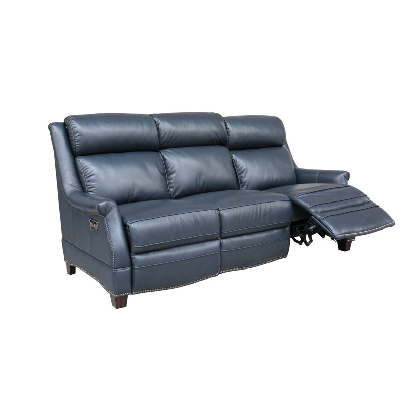 Tull Upholstered 83.1'' Reclining Sofa, Shoreham Blue Genuine Leather
