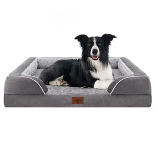  Large Dog Beds Waterproof Comfy Pet Bed for Large Dogs Sofa, Orthopedic Foam Dog Beds with Washable Removable Cover & Non-Slip Bottom(Large,Purple)