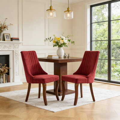 Linen Dining Chairs,set Of 2 (black)