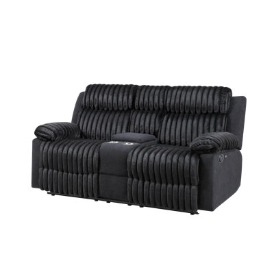 Canapé inclinable deux places Plush 522F79981EFF4A85A37B7BBA6D7F1054 Noir