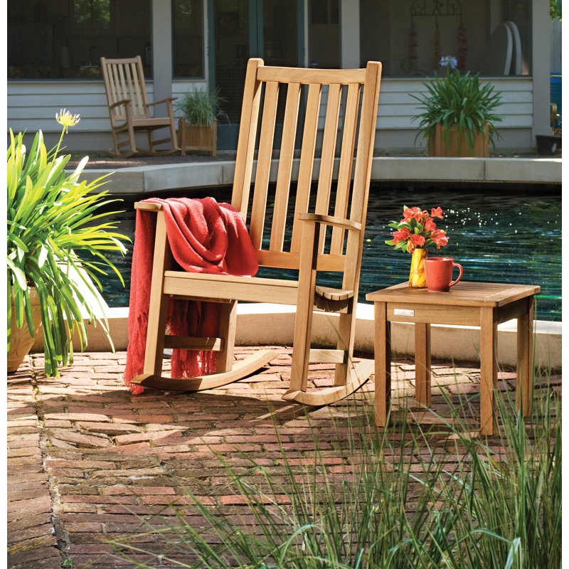 Classic Teak Outdoor Rocker Chair, Natural Teak