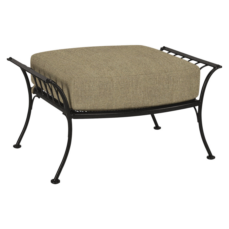 Monterra Outdoor Ottoman, Carbon Black, Sash Denim