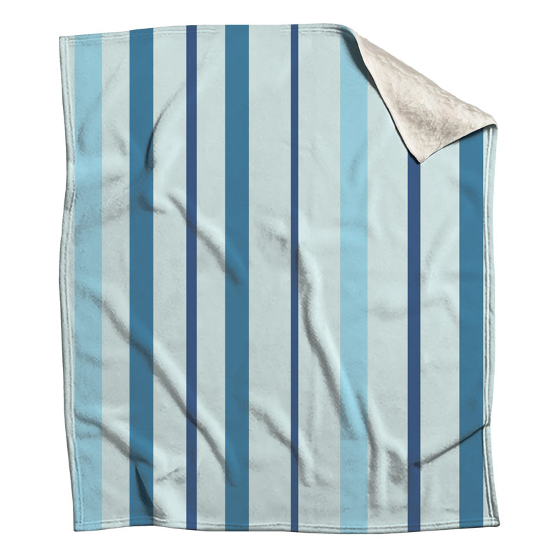 Blue Vertical Stripes Blankets, 60in W x 80in H