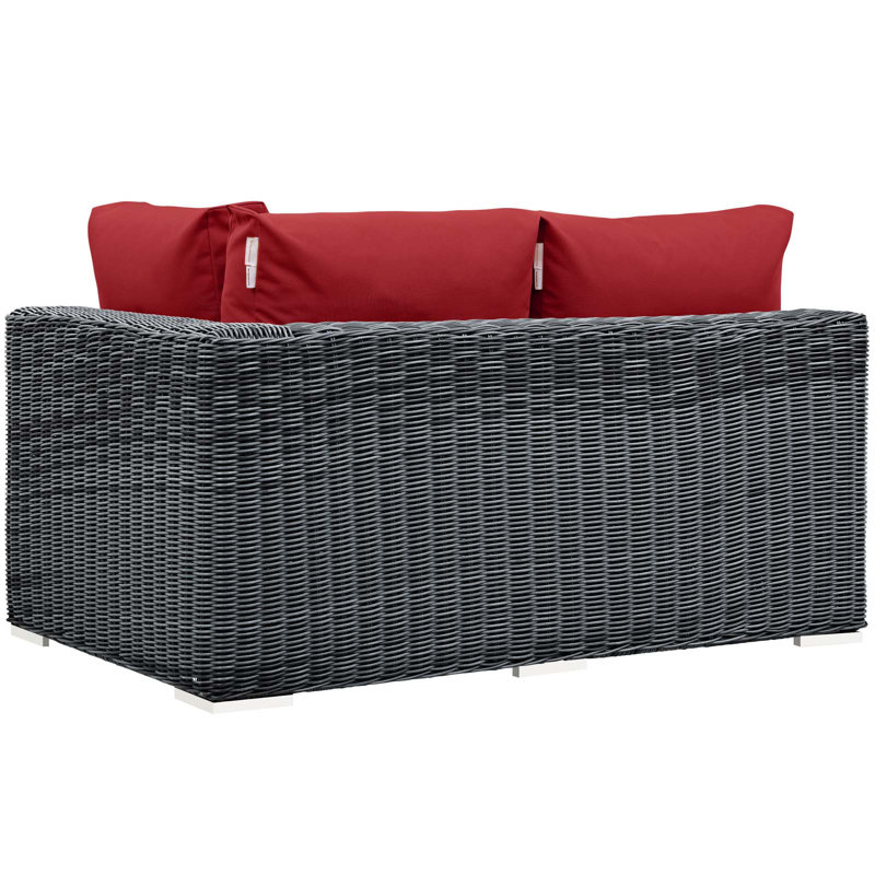 Causeuse Modway, Toile toile rouge Sunbrella® Jockey