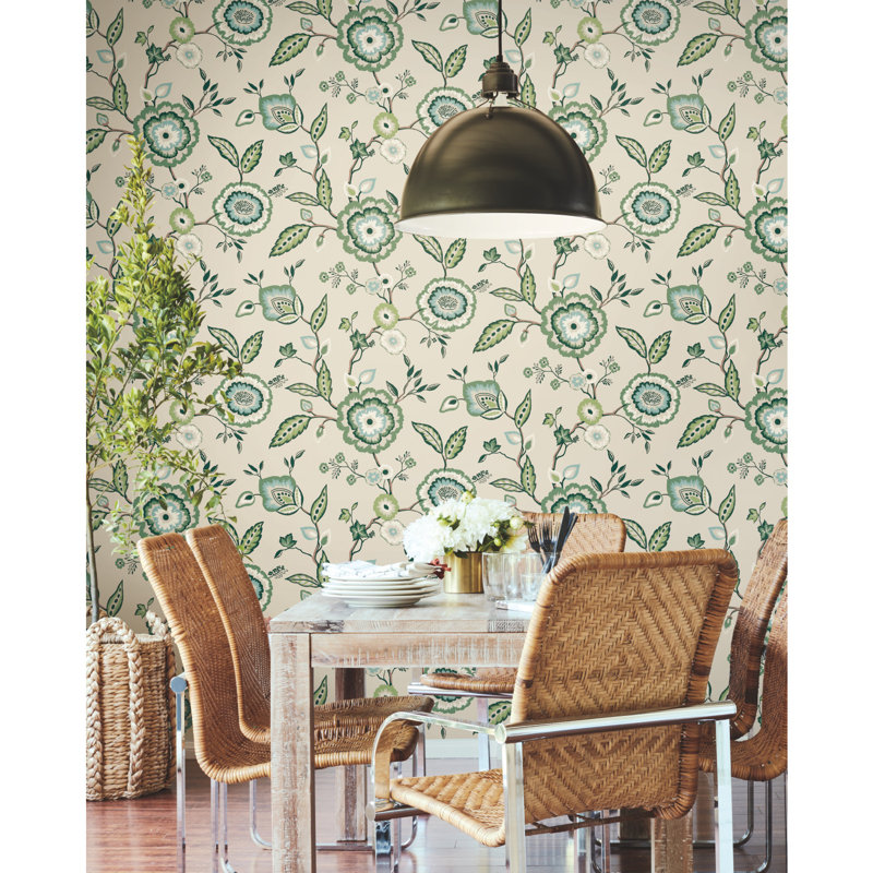 Rouleau de papier peint L 27 pi x l 27 po Iarund, Vert / beige
