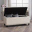 Repose-pieds avec rangement, repose-pieds moderne en tissu pour le salon | Tissu blé | Repose-pieds-804970532