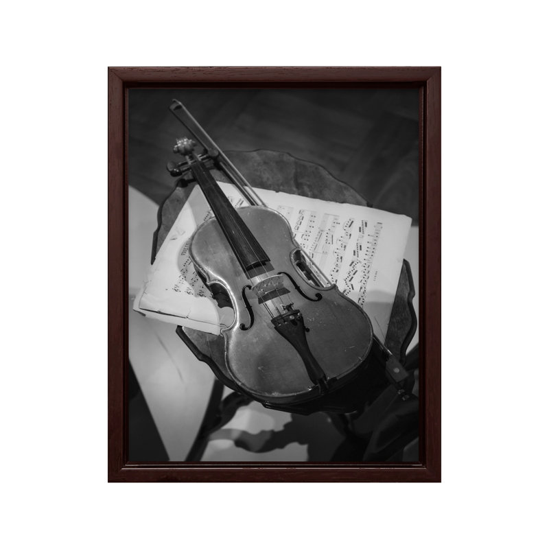 Photographie de violon, Canvas, 16"H x 20"W, Brown Framed