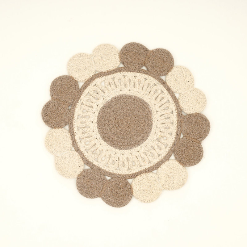 Cotton Floral Placemat, Grey