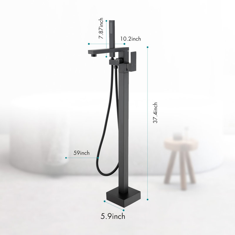 1 Handle Floor Clawfoot Tub Faucet, Matte Black