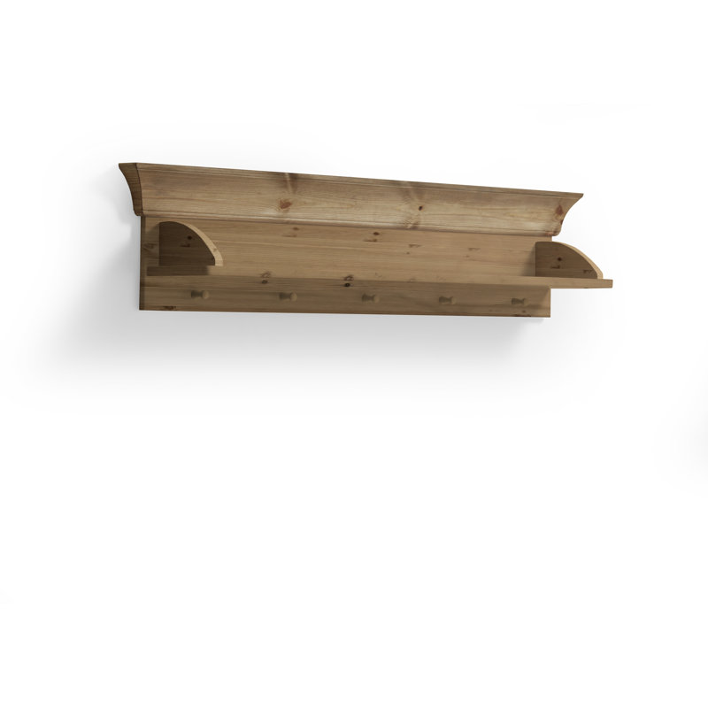 Leary Pine Solid Wood Floating Shelf, Brown
