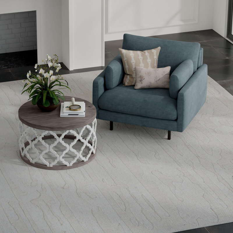 Tapis 100% laine touffeté à la main, Rectangle 7 pi 9 po x 9 pi 9 po