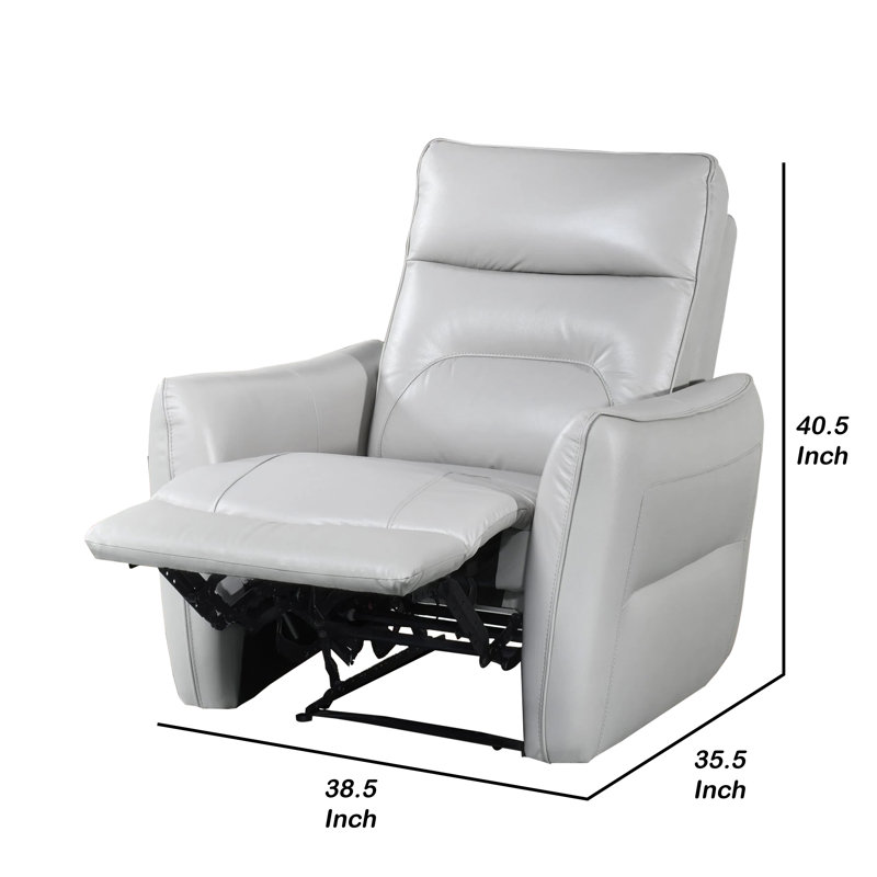 Fauteuil inclinable électrique Teren, cuir taupe riche, mousse, Taupe