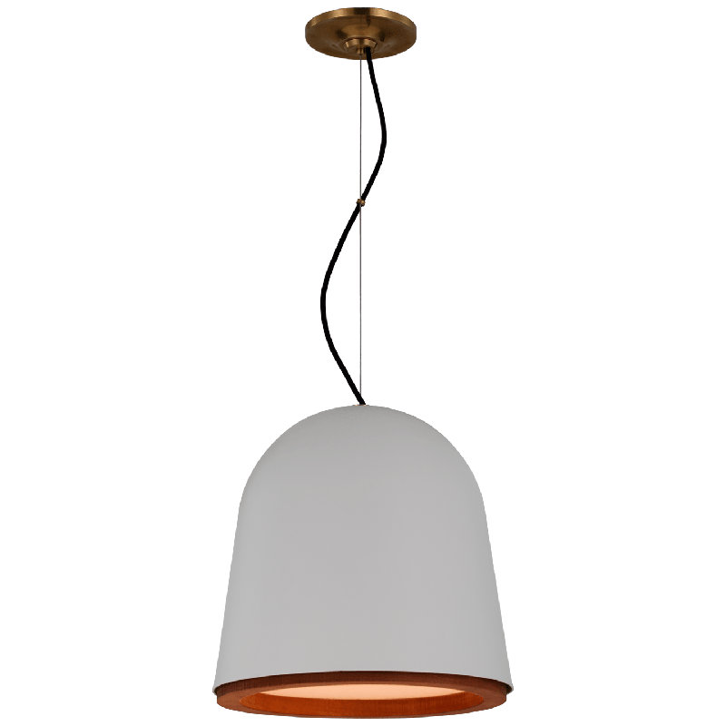 Marie Flanigan Murphy Small Pendant, 13" H x 13" W x 13" D, Plaster White/Black