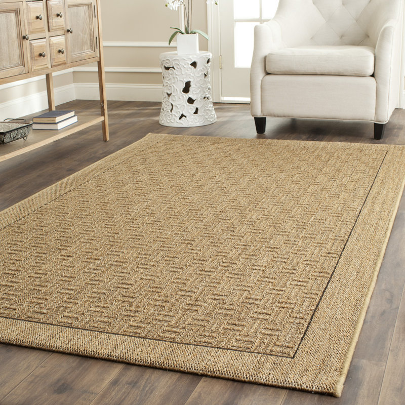 Tapis géométrique en jute et sisal Girard Beach, Rectangle 6 pi x 9 pi