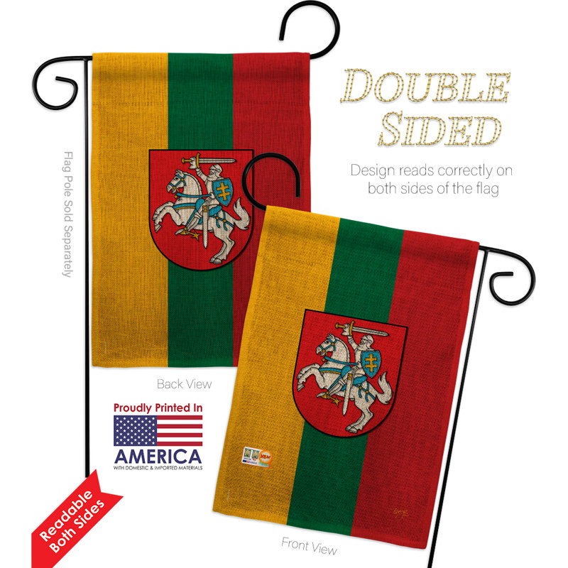 Double Sided 18.5'' H x 13'' W Burlap Flag Set