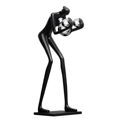 75'' Black Novelty Floor Lamp